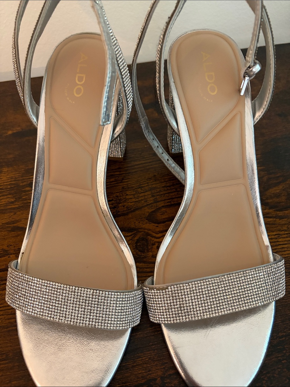 ALDO Alluring Silver Rhinestone Heels - Picture 4 of 4